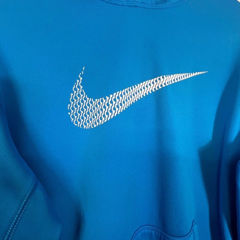 Nike Therma-FIT Hoodie Pullover Blue White Swoosh Men's Size Medium - Picture 5 of 9